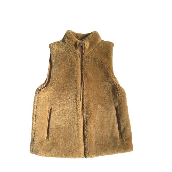 J. Crew Plush Fleece Tan Excursion Vest Small - Picture 4 of 8